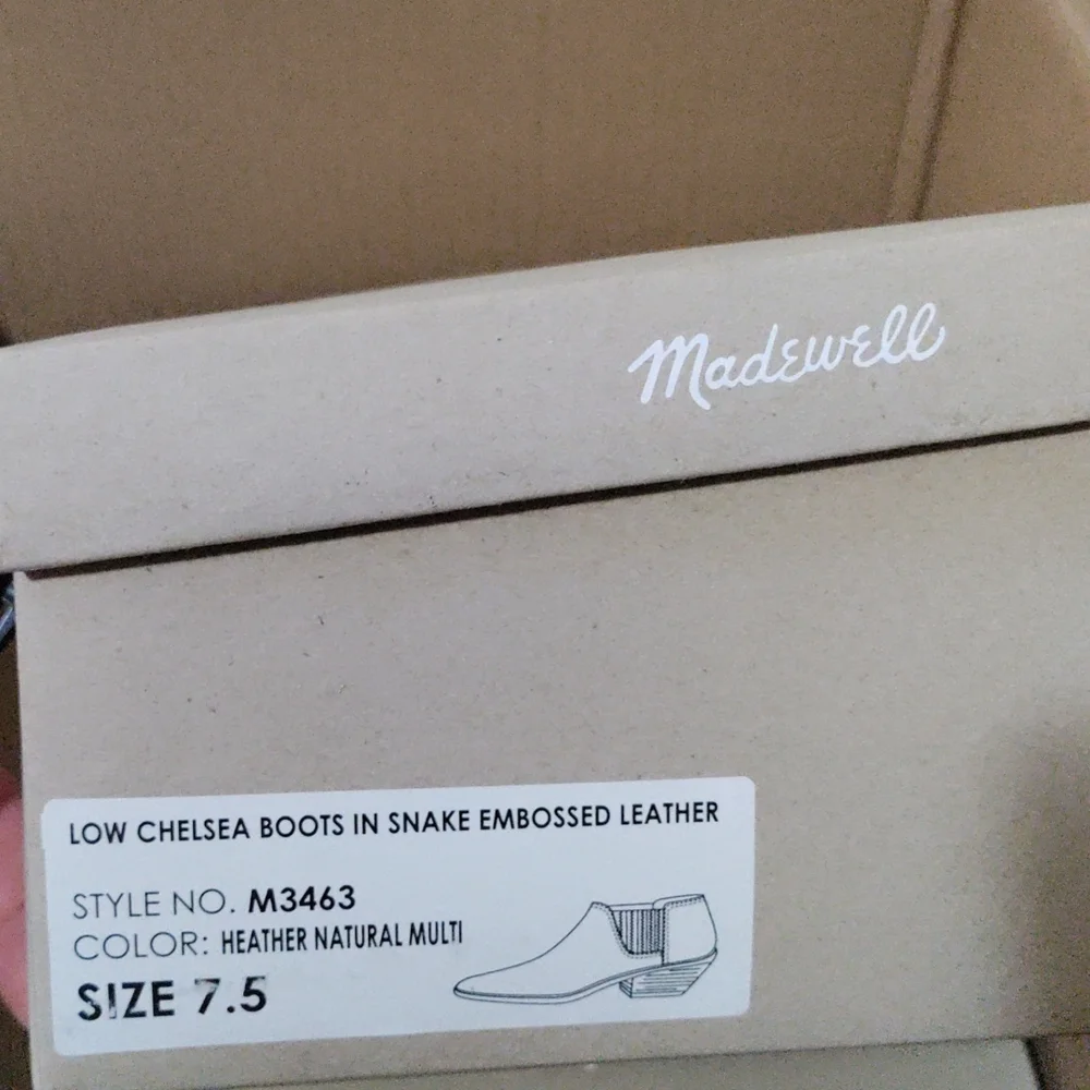 New Madewell Snake Bootie Ankle Boots Women 7.5